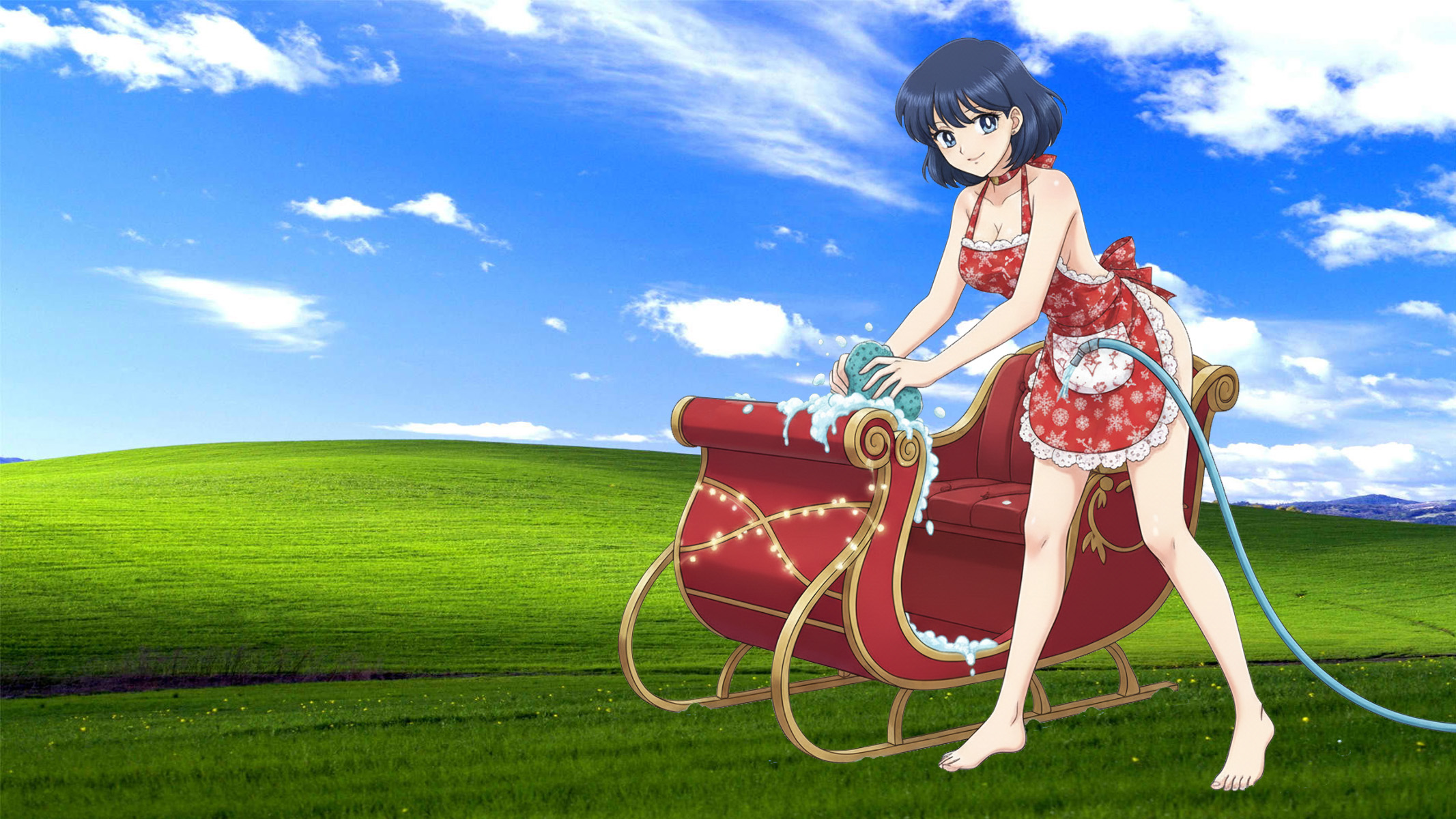 Heutige Mission: Weihnachtsschlitten waschen