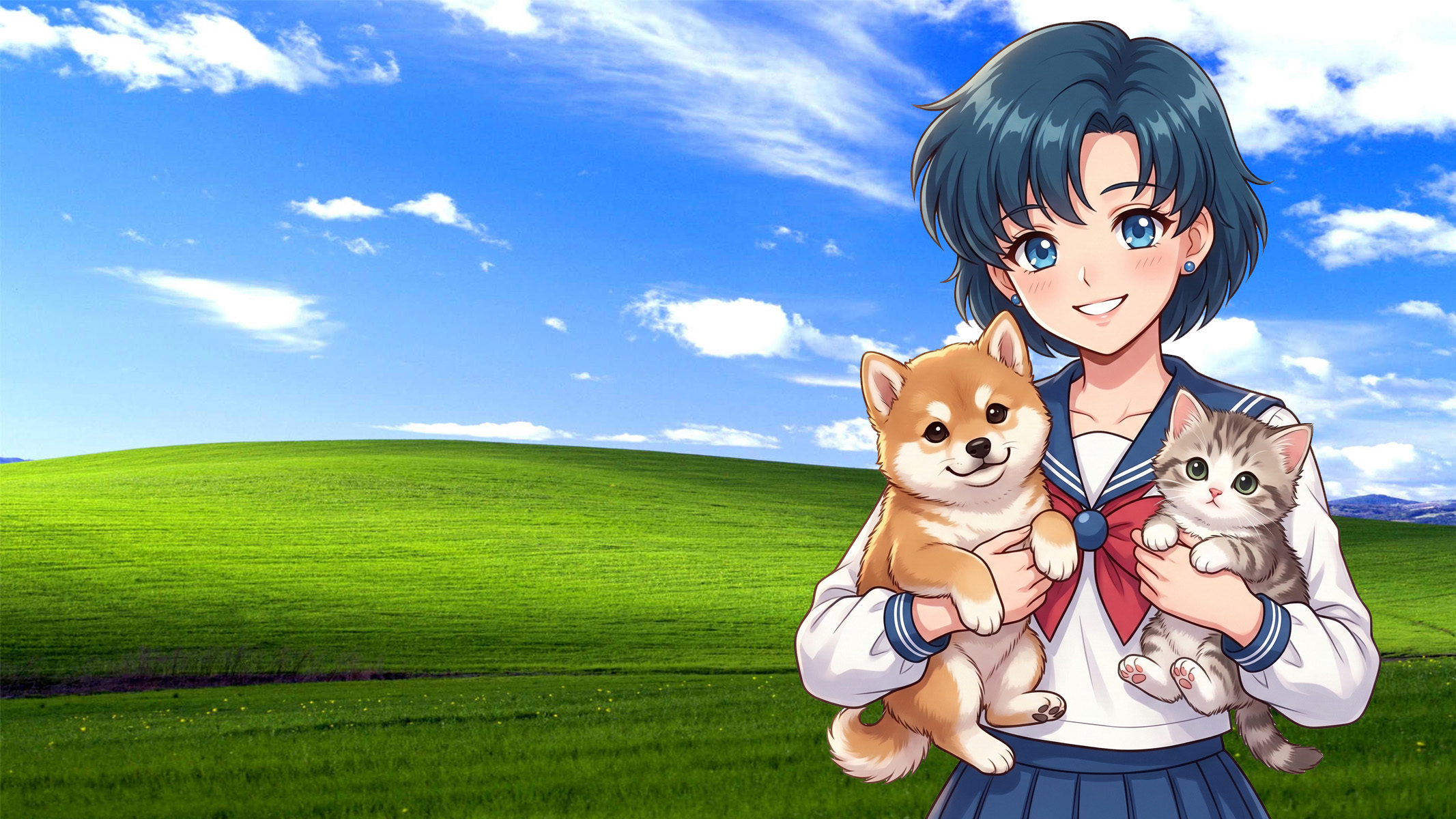 Tag der Hundewelpen und der süßen Katzenbabies